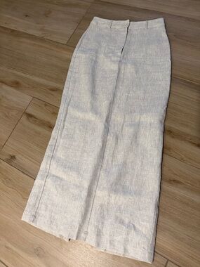 Reformation Cream Linen-Blend Maxi Skirt